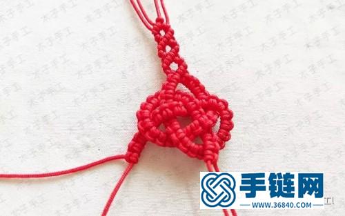 紅繩雙錢結銀珠手鏈的詳細編制教程
