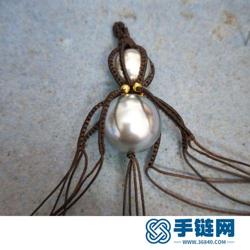 中國結玉線葫蘆串貝珠掛飾的詳細編制方法