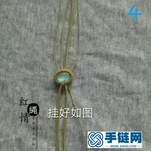 圓蠟繩編月光石銀珠星月戒的詳細(xì)編制教程