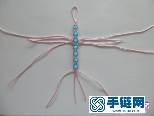 韓國絲串珠十字掛件的的編制教程