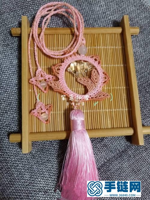 中國結蠟線水晶生肖豬項鏈的詳細編制方法