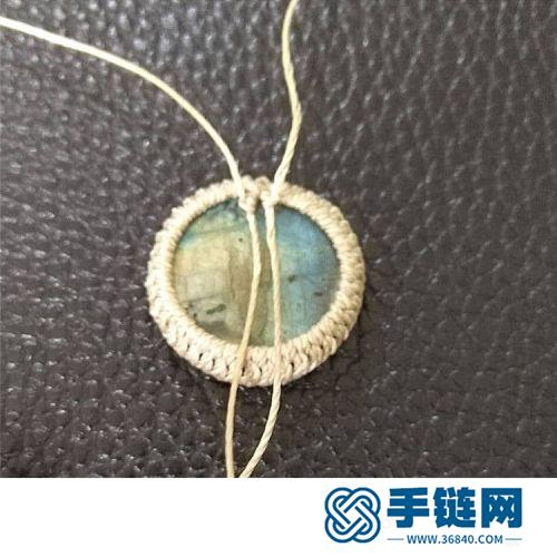 中國結蠟線包石太陽花項鏈的詳細編制方法