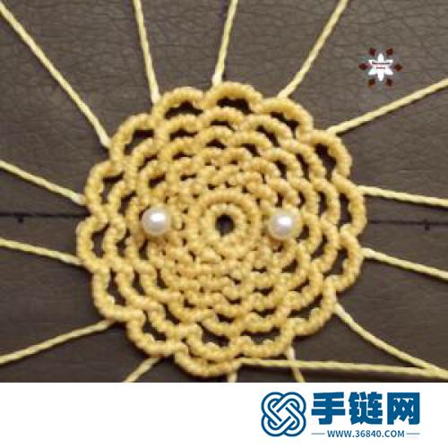 中國結蠟線瑪瑙珠花朵耳環