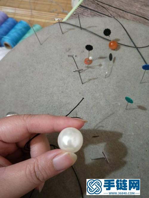 中國結蠟線包鋯石珍珠項鏈掛飾的詳細編制教程