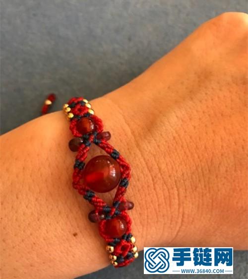 中國結瑪瑙珠蠟線手鏈的詳細制作圖解
