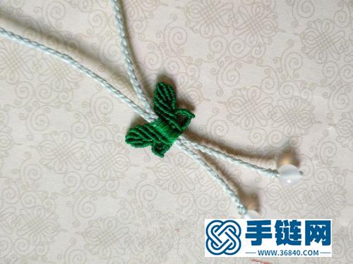 中國結夏日小清新葉型吊墜小扣頭的制作方法