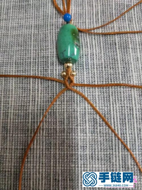 松石蠟線斜卷結手繩的詳細制作教程
