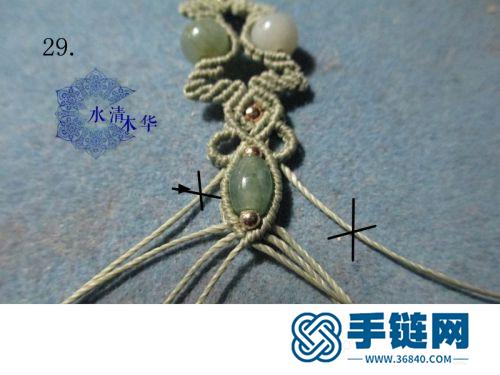 蠟線金珠玉牌手鏈的詳細(xì)編制方法