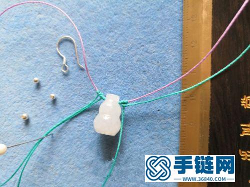 中國結圓蠟玉葫蘆耳勾的詳細編制方法