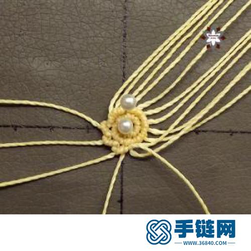 中國結蠟線瑪瑙珠花朵耳環