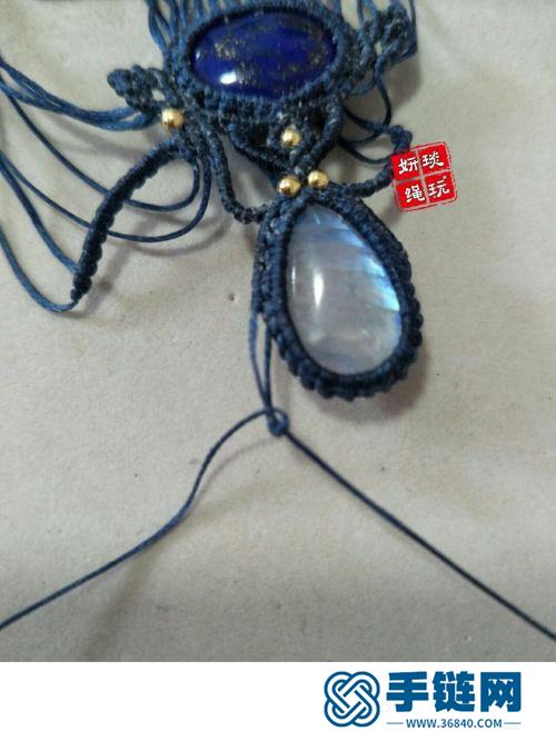 中國結雙石組合款項鏈吊墜的詳細編制方法