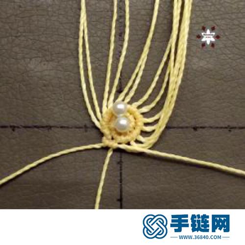 中國結蠟線瑪瑙珠花朵耳環