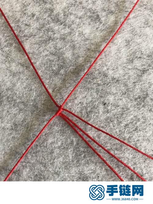 中國結玉線紅繩串珠手環的詳細編制方法