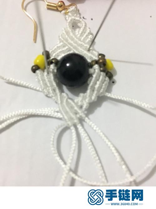 中國結玉線瑪瑙珠耳飾的詳細制作圖解