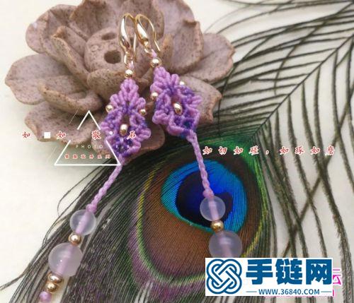 圓蠟線紫藤花開耳環的詳細制作圖解