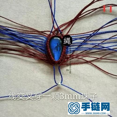 中國結(jié)青花瓷拉長石項鏈吊墜的詳細編制教程
