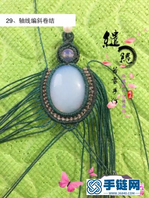 蠟線粉晶青紗挽妝項鏈的詳細制作圖解