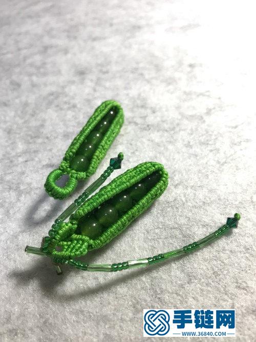 玉線繩編立體小福豆飾品的詳細編制圖解