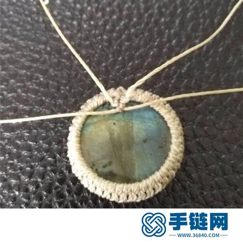 中國結蠟線包石太陽花項鏈的詳細編制方法