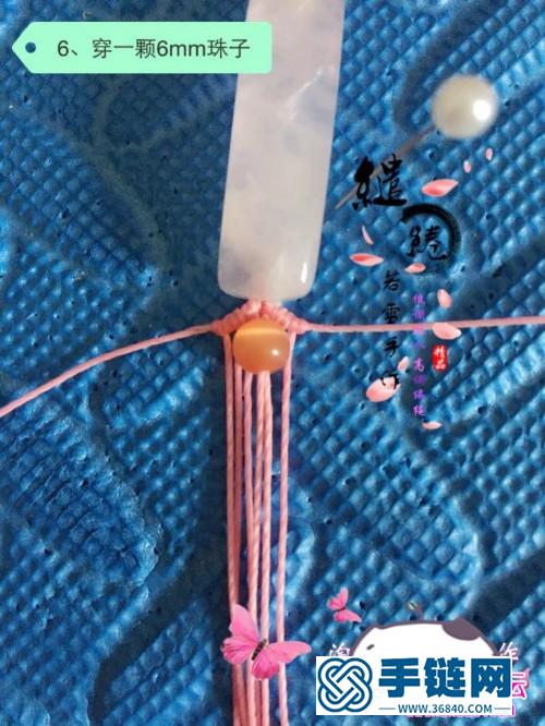 繩編粉晶手鏈牌的詳細制作圖解