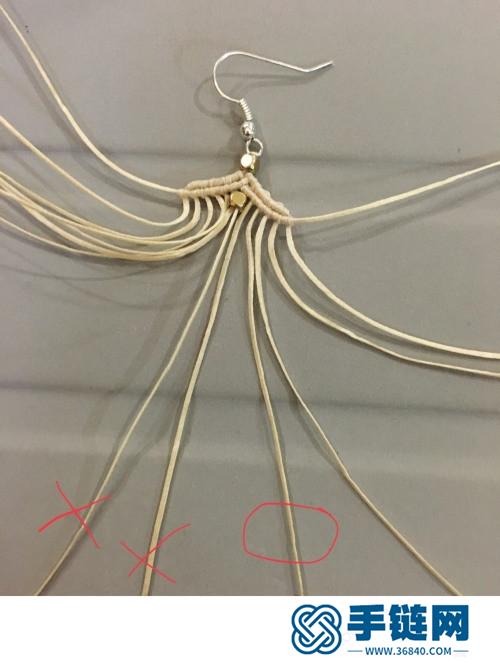 蠟線金珠銅葉耳環的制作圖解