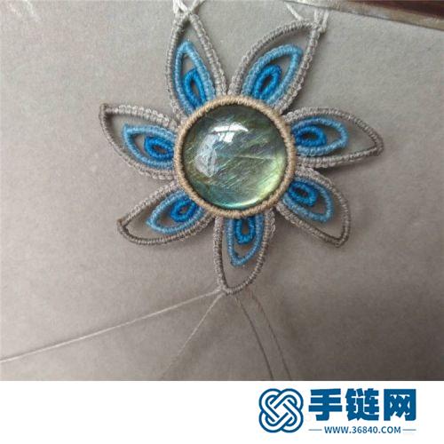 中國結蠟線包石太陽花項鏈的詳細編制方法