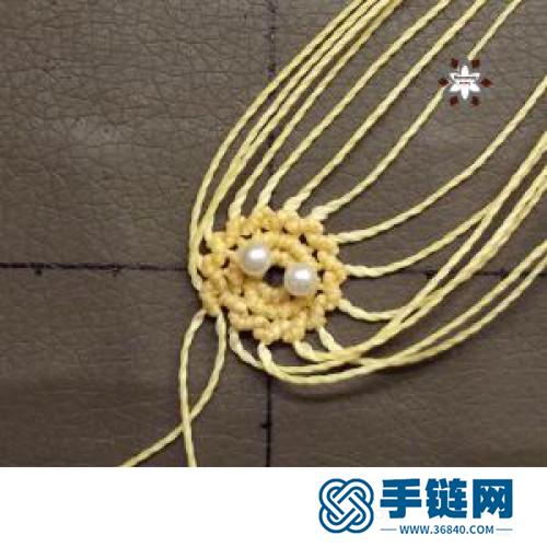 中國結蠟線瑪瑙珠花朵耳環