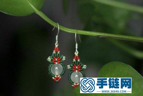 中國結(jié)蠟線大同玉銀耳環(huán)的制作方法
