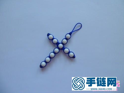 韓國絲串珠十字掛件的的編制教程