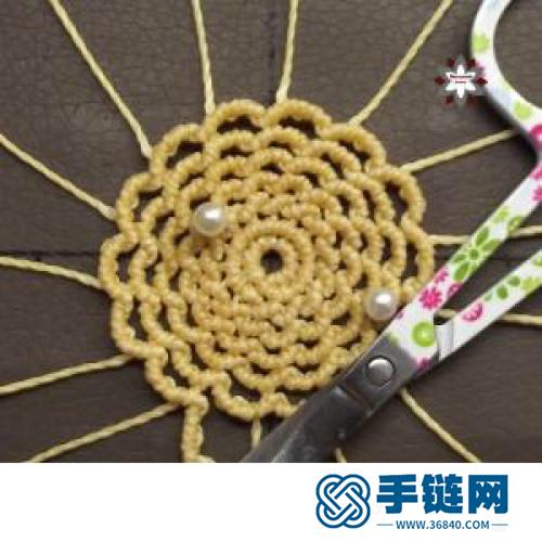 中國結蠟線瑪瑙珠花朵耳環