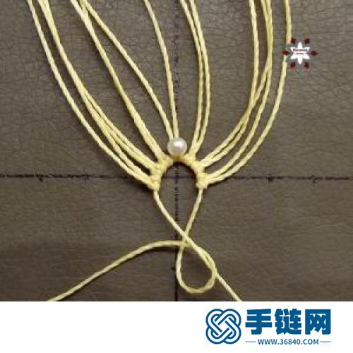 中國結蠟線瑪瑙珠花朵耳環