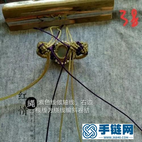 圓蠟繩編月光石銀珠星月戒的詳細(xì)編制教程