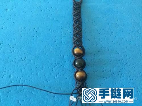 南美圓蠟線金曜石虎眼石手繩的縫制教程