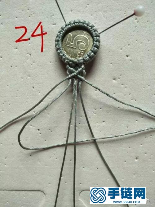 玉線包五角硬幣手鏈的詳細(xì)編制教程