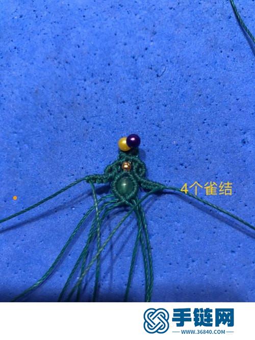 中國結玉線孔雀翎耳環的制作方法
