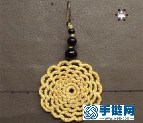 中國結(jié)蠟線瑪瑙珠花朵耳環(huán)