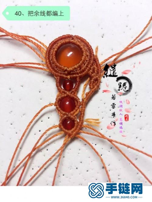 中國結(jié)包石頭歆瑤耳墜的詳細(xì)編制方法