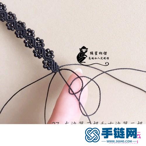 繩編黑尖晶石斜卷手繩的詳細(xì)制作圖解