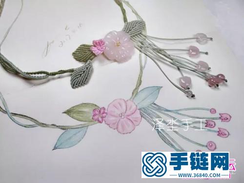 繩編十里桃花項(xiàng)鏈的詳細(xì)編制圖解