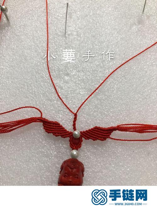 繩編天使翅膀朱砂生肖鑰匙扣掛飾的詳細編制教程