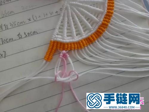 玉線繩編桃花扇掛件的詳細編制教程