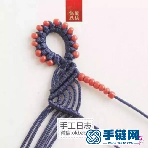 斜卷結串珠手鏈的編法步驟圖
