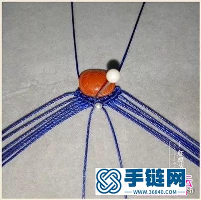 繩編南紅富甲手繩的詳細制作圖解