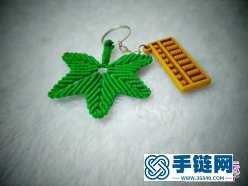 玉線繩編翠綠楓葉的制作步驟圖