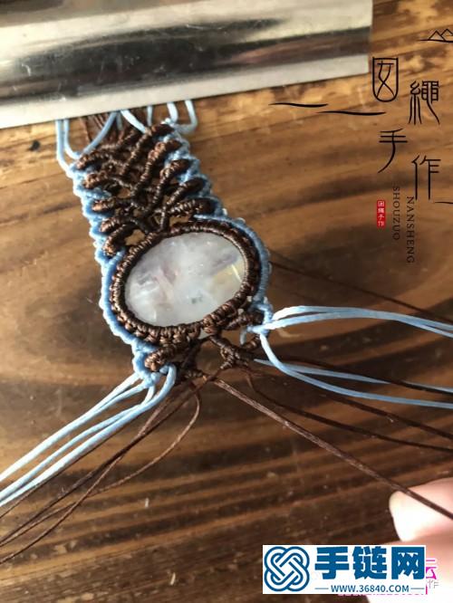 繩編扁蠟包石寬手鐲的詳細編制教程