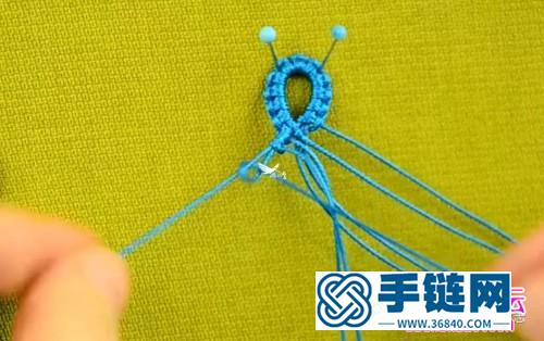 玉線藍珠波浪手繩的詳細編制教程