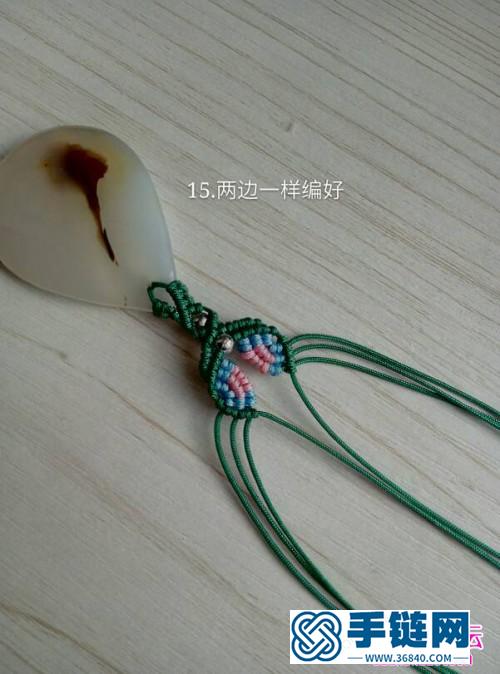 繩編碟影項鏈的編織圖解