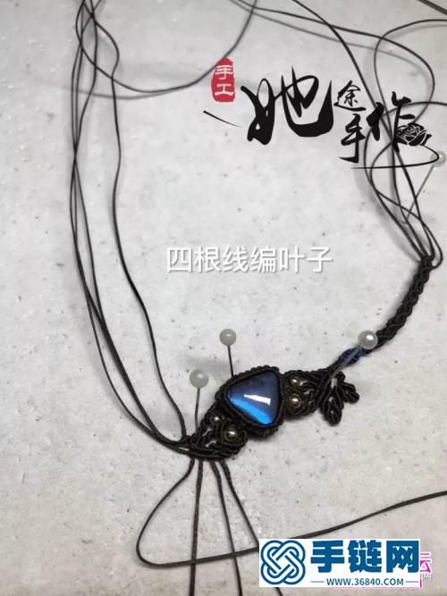 三角形拉長石包石手繩的詳細編織圖解