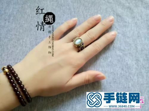 蠟線、銀珠、月光石戒指的詳細編制制作方法