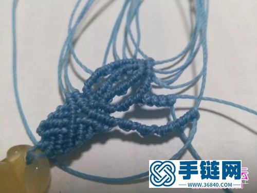 藍蓮花斜卷結瑪瑙玉髓豆子項鏈吊墜的詳細編制教程